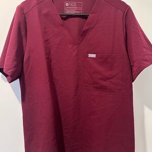 Figs Women’s Catarina One-Pocket Scrub Top Burgundy Size XL